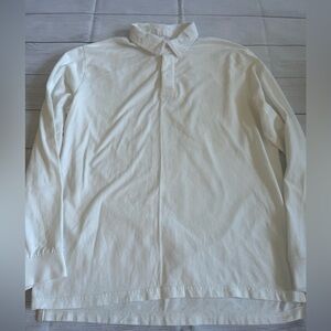 American Eagle men’s 100 percent cotton corduroy collar crisp white shirt